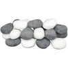 The Stove Wizard Gas Fire Replacement Pebbles Coals 20 Ceramic Pebbles for Gas, LPG, Bio Ethanol and Electric Fires, 10 White and 10 Grey,Approximate size 60mm x 40mm x 40mm