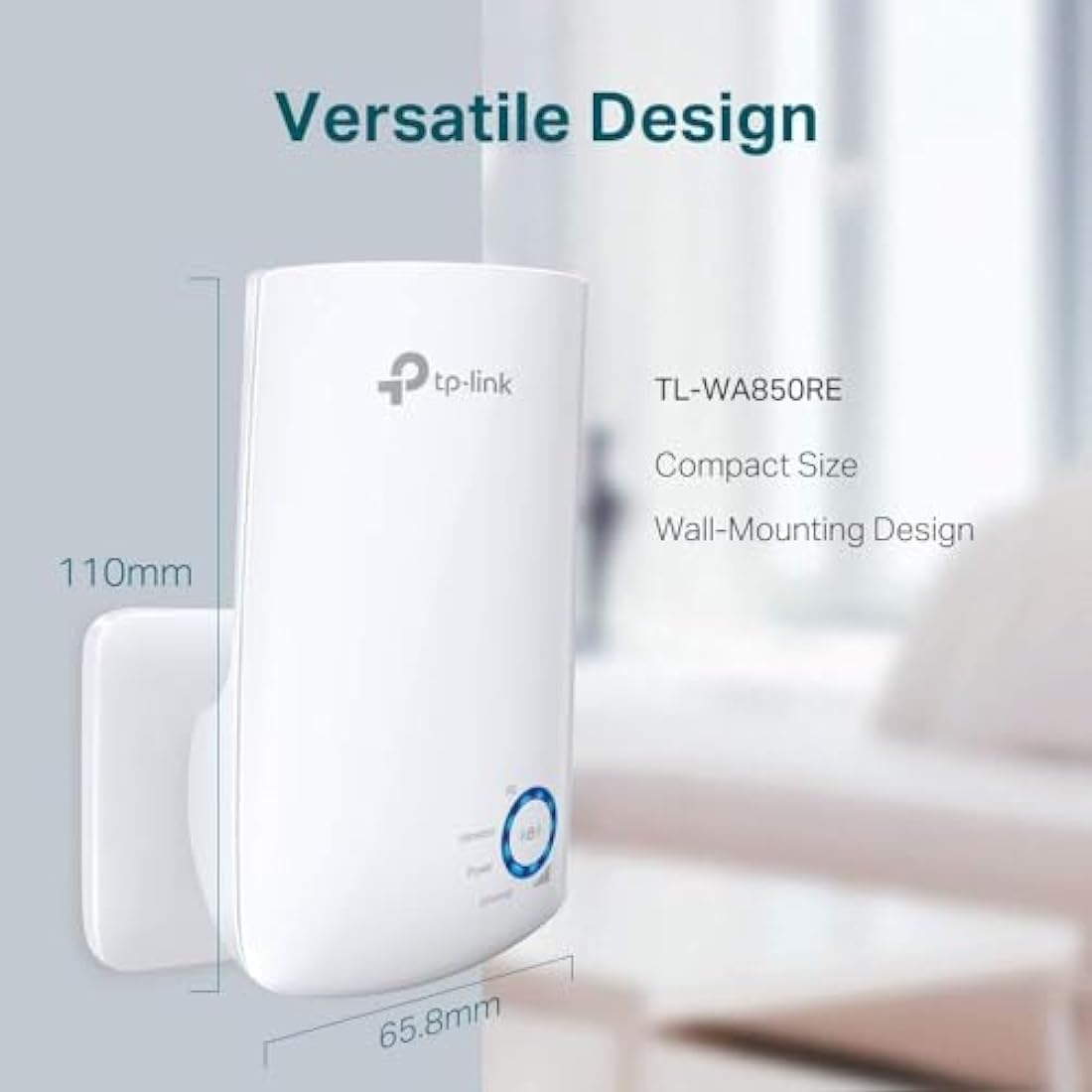TP-Link TL-WA850RE N300Mbps WiFi Extender Booster, Ethernet Port, Internet Booster, Access Point,WiFi Repeater, WiFi Extender,App Control, WiFi Booster Range Extender, Plug & Play,UK Plug