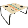 Neso Portable Beach Table with Cup Holders, Cell Phone Pockets, Lightweight for Picnics and Parks (Rainbow)