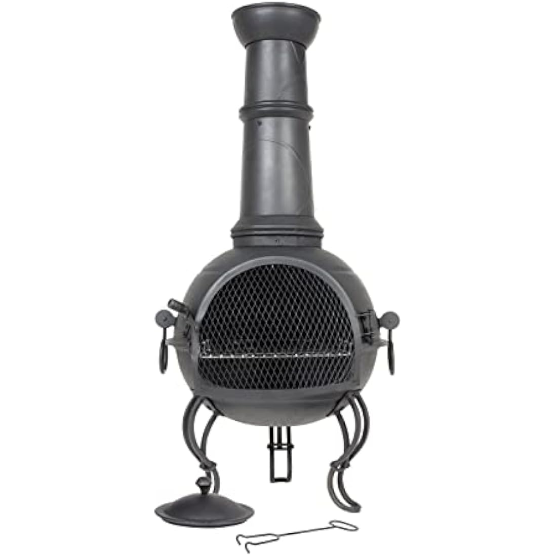 MURCIA LARGE STEEL CHIMENEA WITH GRILL