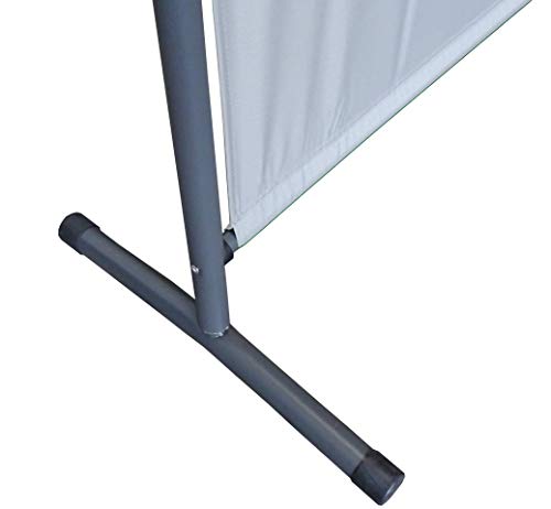 QUICK STAR Paravent 180 x 178 cm Fabric Room Devider Garden Partition Wall Balcony Privacy Screen White