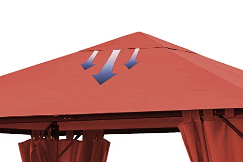 QUICK STAR Replacement Roof for Garden Gazebo 3x3m Orange-Red