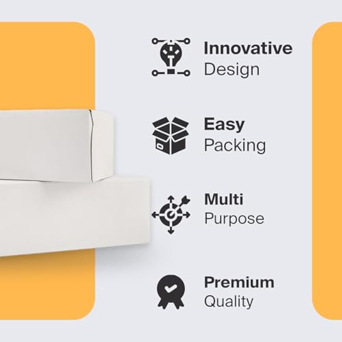 Packaging Hero 30 x 20 X 10 cm (aprox. 12" x 8" x 4") White Corrugated Cardboard Mailing Boxes, gift boxes, e-commerce box with free clear round stickers (9 pack)