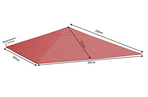 QUICK STAR Replacement Roof for Garden Gazebo 3x3m Orange-Red