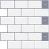 WoStick Peel and Stick Wall Tiles (10-Sheets), Subway Self Adhesive Wall Tiles Tile Stickers Backsplash for Kitchen Bathroom Home Decoration White(30.5x30.5cm)