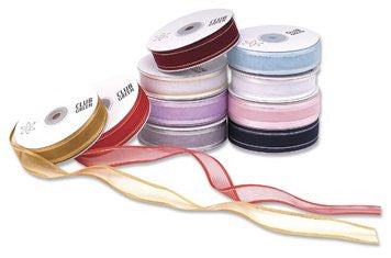 CLUB GREEN Organza Satin Edge Ribbon, Pink, 23 mm x 25 m