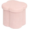 Bonlife Pink Ottoman Storage Box,Folding Storage Seat Box,Small Footstool For Living Room,Kid's Toy Chest Box,Teddy Flower Shape,38x38x38cm