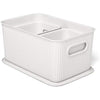 TATAY Set of 3 Baobab Organizer Boxes and 5L Lids, BPA-Free, Pergamon White, Medium, (1 x 5L, 2 x 1.5L)