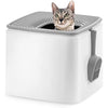 IRIS USA Premium Top Entry Cat Litter Box PRCL-SQ, White