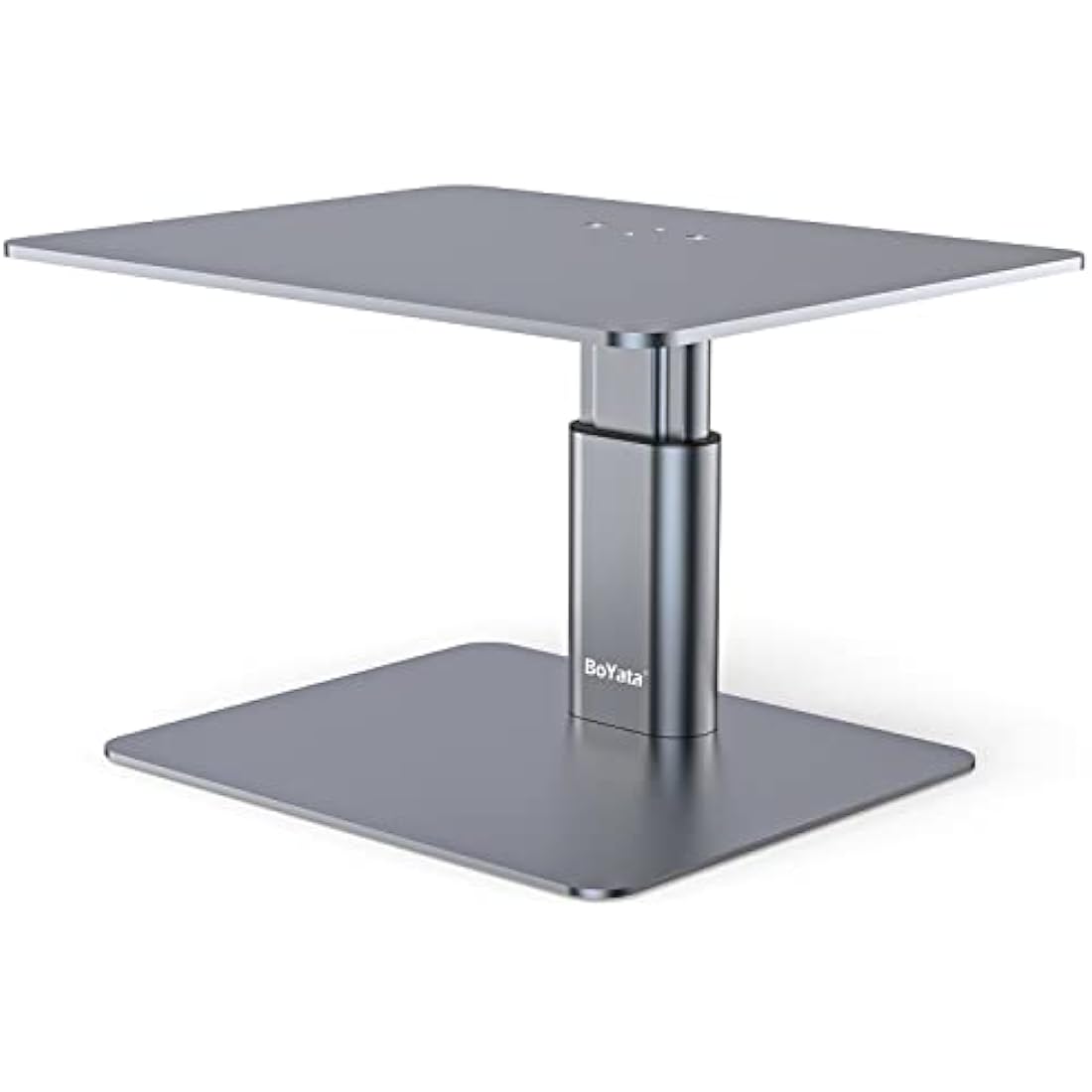 BoYata Monitor Stand Riser, Metallic Adjustable Height Desktop Stand Storage Organizer Compatible with Display, Computer, Laptop, iMac, TV, PC, Printer and All Screen Display-Grey