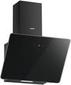 COMFEE' 60cm Angled Cooker Hood ANGJ64B-60 Tempered Glass Extractor Hood with Touch Screen, LED and Recirculating & Ducting System Wall Mounted Extractor Fan kitchen 600mm - Black