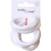 Set of 6 Large White Soft Jersey Endless Hair Elastics Bobbles Bands