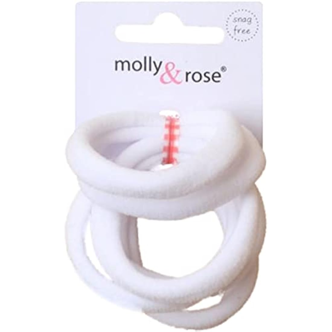 Set of 6 Large White Soft Jersey Endless Hair Elastics Bobbles Bands