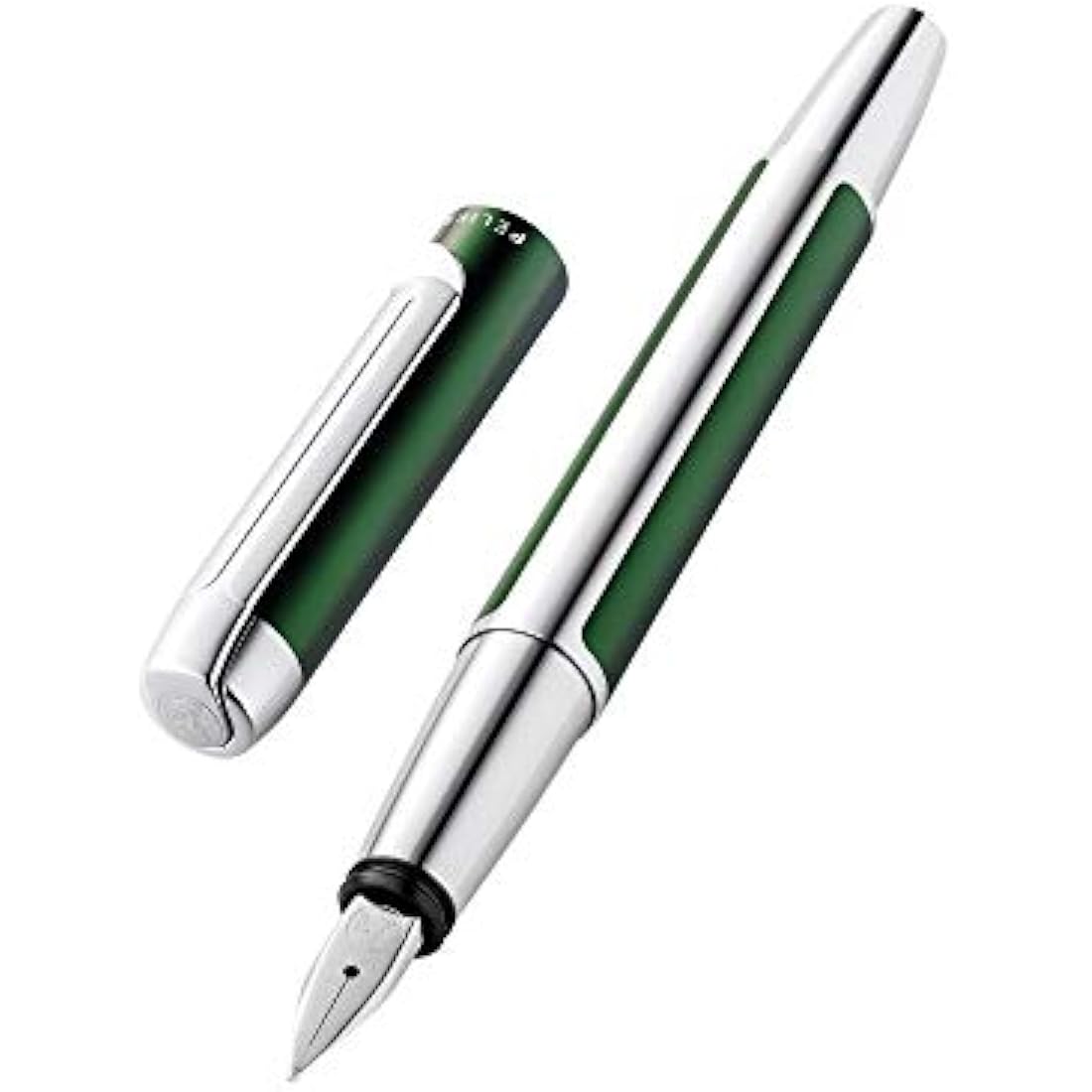 Pelikan Pura 817509 Fountain Pen Forest Green M Nib 1 Piece Including Large Cartridge Gemstone Ink® Sapphire