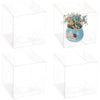 BENECREAT 20PCS Large Clear Wedding Favour Boxes, 10x10x10cm Square PVC Transparent Gift Boxes for Candy Chocolate Birthday Party Gift Wrapping
