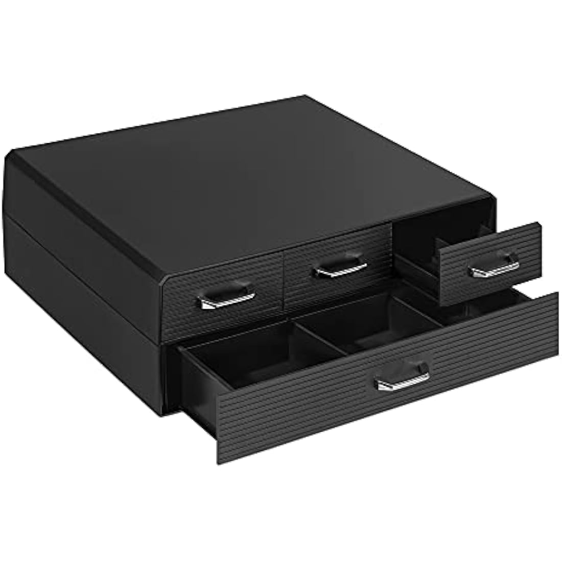 Navaris Coffee Pod Holder with 4 Drawers - Compatible with Nespresso, CBTL, K-Cups, Verismo - Capsule Storage Organiser 2-Tier Container Box - Black