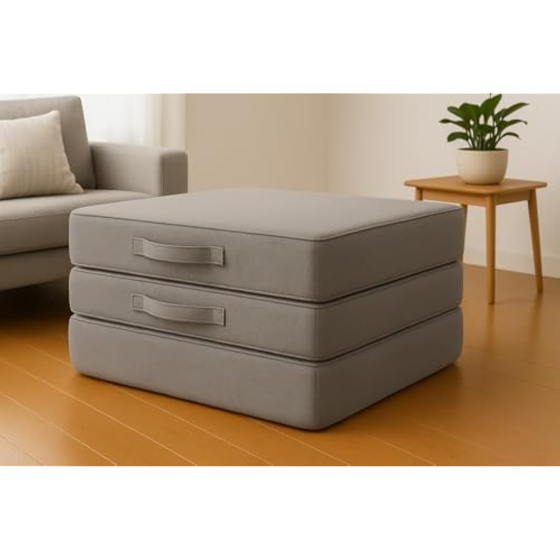 BBLOSSOM Single Cube Tri-fold Zbed Folding Portable Mattress – Lightweight & Compact Foldable Bed for Living Room, Travel & Sleepovers – Washable Cover, High-Density Foam Support