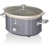 Swan SF17021GRN Retro Slow Cooker with 3 Temperature Settings, Keep Warm Function, 3.5L, 200W, Retro Grey