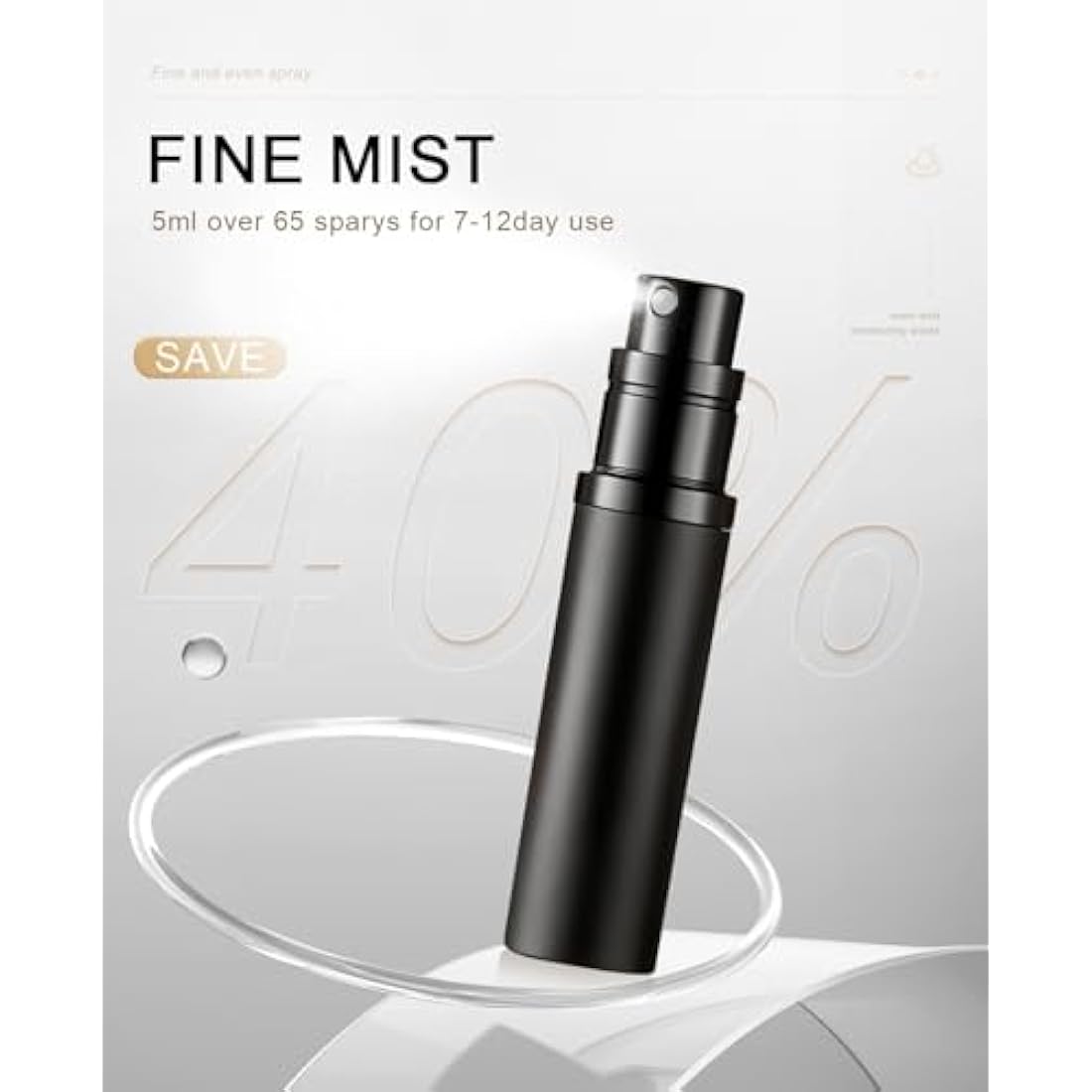 BRARIOS Perfume Atomiser Refillable, Travel Size Portable Atomiser Spray,Mini Empty Perfume Bottle,Leak Proof Cologne Dispenser for Women and Men,5ml(Z-Black)