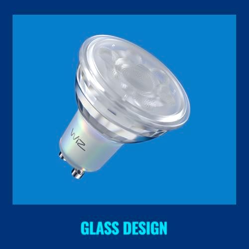 WiZ GU10 Smart LED Glass Bulb, Smart LED Connected WiFi Works with Alexa, Google Assistant & HomeKit, Wi-Fi/Bluetooth,Dynamic Scenes on App Including Relax Mode Bedroom, 3 Pack, 50W