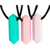 Tilcare Chew Chew Sensory Necklace – Best for Kids or Adults That Like Biting or Have Autism – Perfectly Textured Silicone Chewy Toys - Chewing Pendant for Boys & Girls - Chew Necklaces