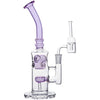 Glass Honeycomb Bong Handmade Water Pipe Perc Wax 14.4mm Bongs with Quartz Banger Cap Bowl for Bongs (Purple)