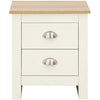 Lancaster Cream with Oak Top Bedroom Furniture - Wardrobes, Chest, Bedside (Bedside Cabinet)
