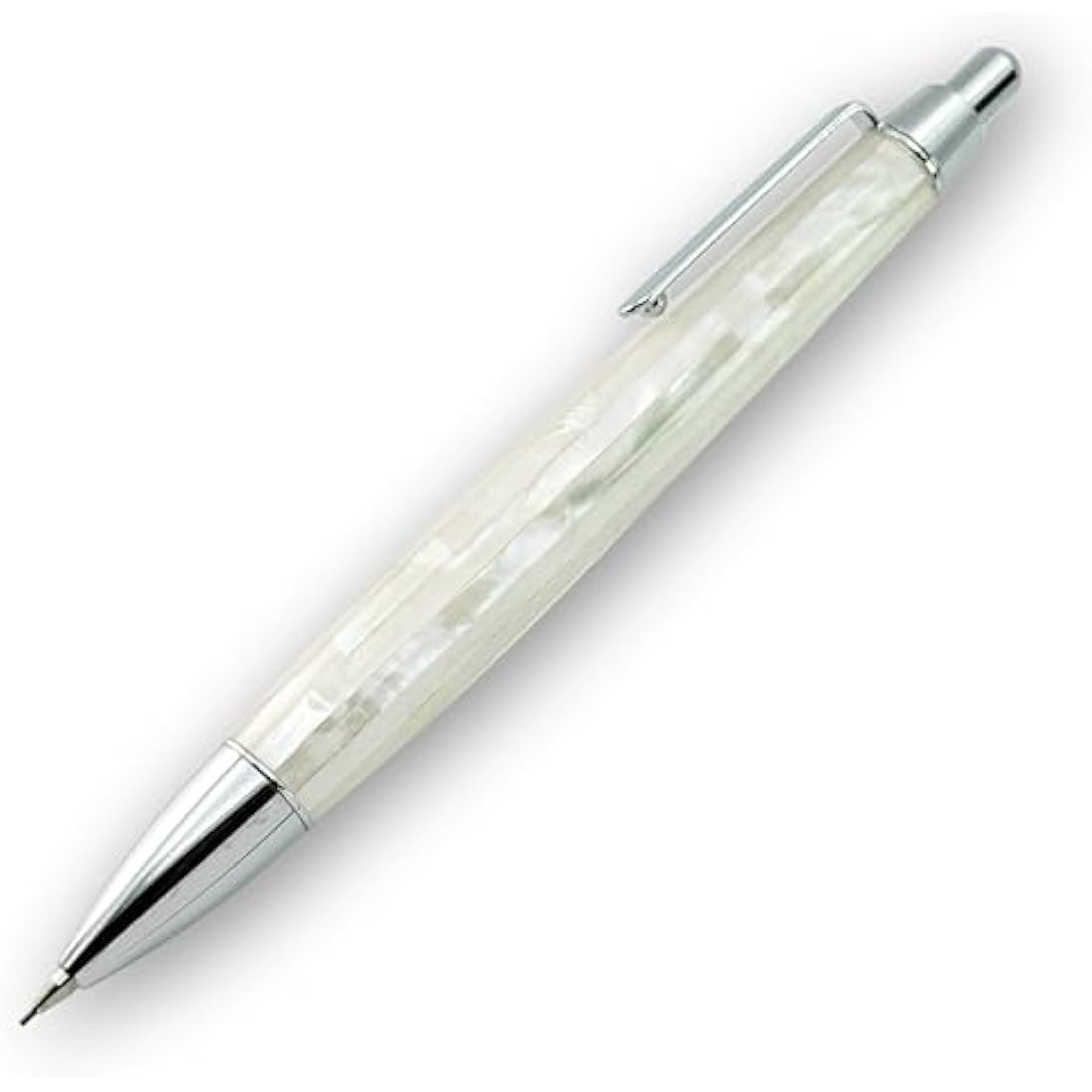 LACHIEVA LUX Mother of Pearl Mechanical Pencil 0.7mm, Elegant Metal Pencil for Drawing and Sketching, Includes 12 Lead Refills