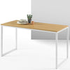 Zinus Jennifer 140x61x74 cm - Metal and wood modern study desk - Home office computer table - Natural Brown and White