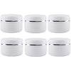 100ML White Plastic Cosmetic Jars Slime Jars Storage Cosmetic Containers Pots Jars with Screw on Lids and Liners for Lotions Creams and Body Scrub- 6 Pack