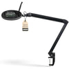 Lumeno 7213SW LED Magnifying lamp, 127 mm Glass Lens, 950 Lumen, 3 diopters, Workstation & Cosmetic lamp, for Beauty Salon, hobbyist, as Reading aid, Magnifying Glass with Table clamp