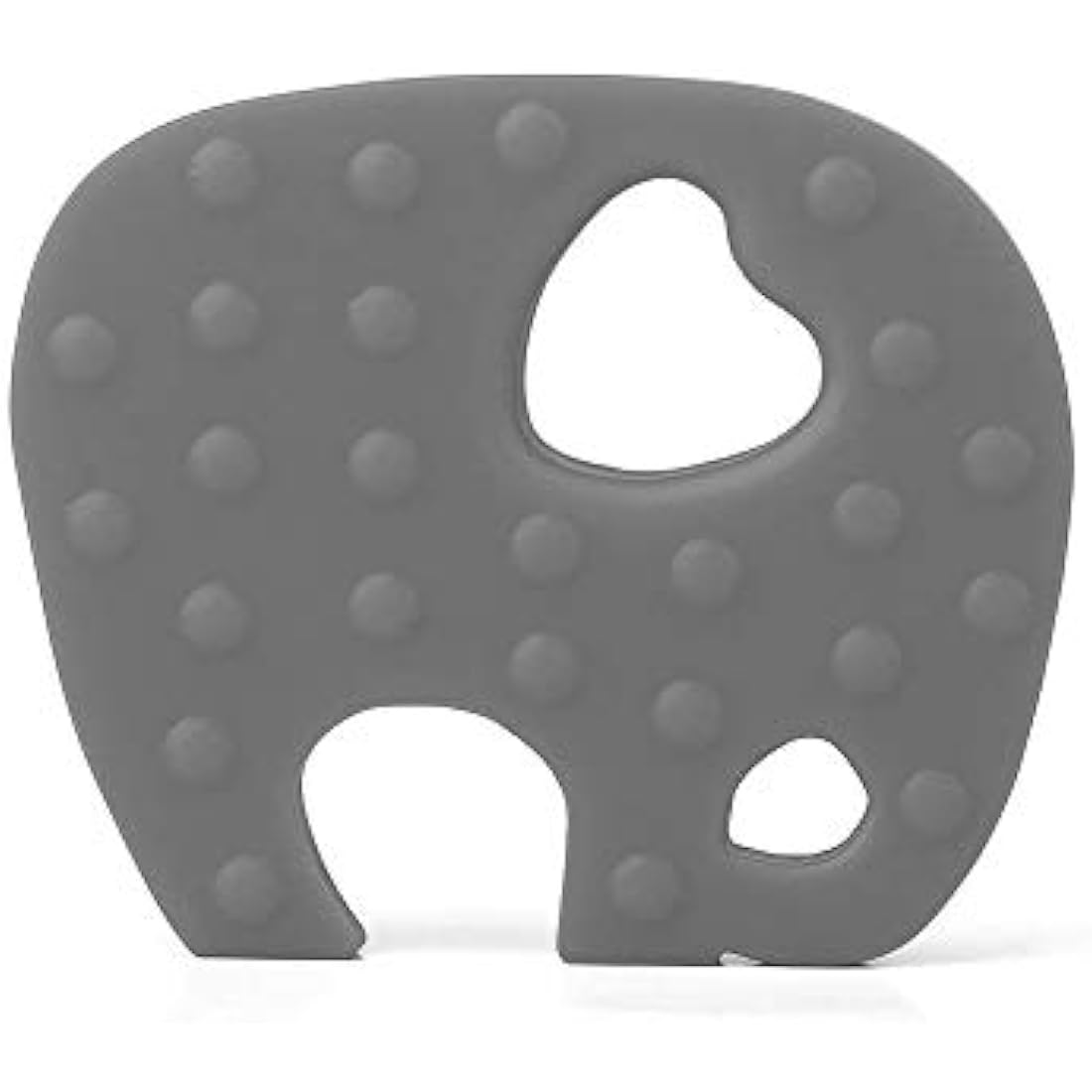 PREMYO Teething Toy for Baby Teether Silicone - Soothes Sore Gum Pain - Easy to Grab BPA Free Elephant Grey