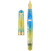 Asvine P20 Piston Fountain Pen Gradual Yellow Resin, Iridium Extra Fine Nib Gold Trim Smooth Writer Collection with Case Set