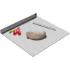 uyoyous Stainless Steel Cutting Board 80 x 50cm Large Chopping Board Pastry Board Worktop with Rolling Pin, Kitchen Cutting Mat for Kneading Pastry Meat Vegetables Bread