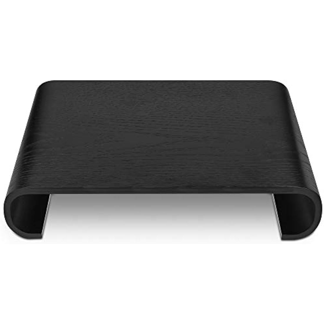 Navaris Computer Monitor Wood Stand - Universal Desk Monitor Holder - Desktop Dock Wooden Mount Display Riser for PC TV Laptop - Oak in Black