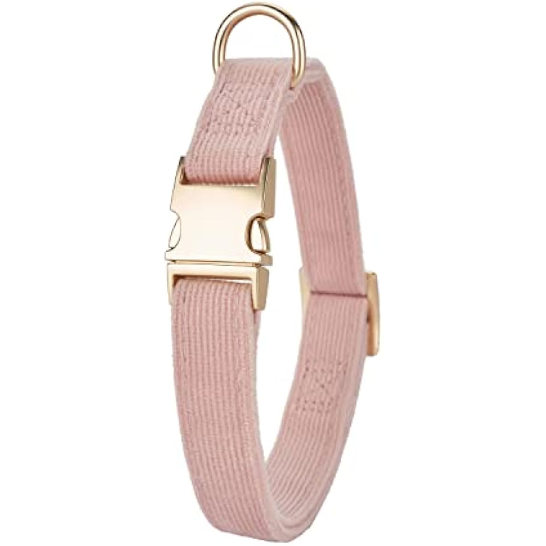 YUDOTE Ultra-soft Dog Collar Natural Cotton Corduroy Made for Large Dogs with Sensitive Skin,Dusty Pink