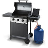 Swan SBQ57030N Al Fresco Kansas 4 Burner 3+1 Gas BBQ, Including Side Burner, Built-in Thermometer and Warming Rack, Black