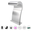 LONGRUNNEW Waterfall Spillway Stainless Steel Pool Fountain Curved with Accessories, Pond Waterfalls S-Shaped Outdoor Water Spillway Fountains Kit for Garden Patio Swimming Pool Decoration-52cm Height