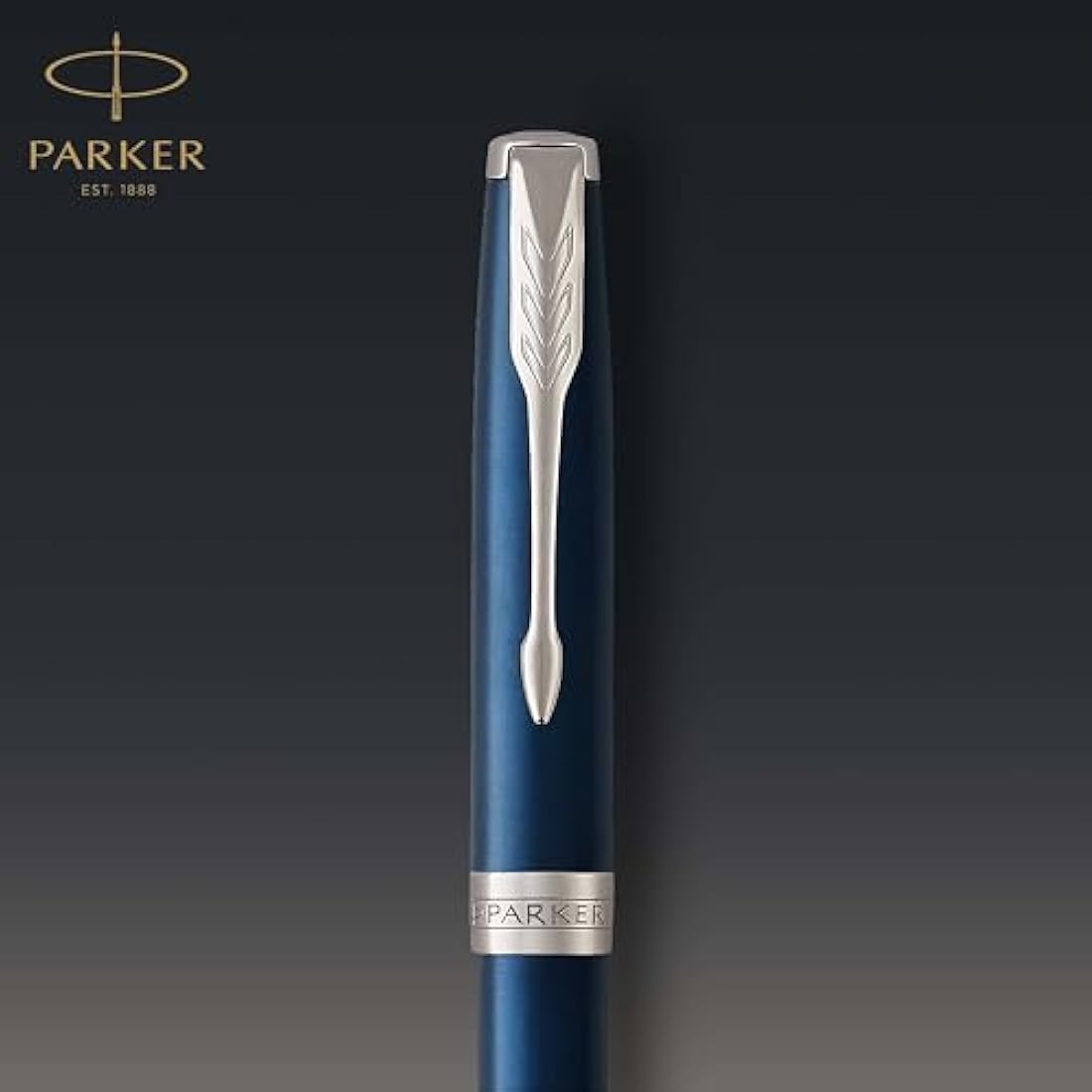 Parker Sonnet Ballpoint Pen | Blue Lacquer with Palladium Trim | Medium Point Black Ink | Gift Box