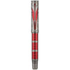Hongdian D5X Fountain Pen Fine Nib Red Color, Qin Dynasty Retro Chinese Totem Engraving Smooth Writing Pen with Converter and Pen Box Set