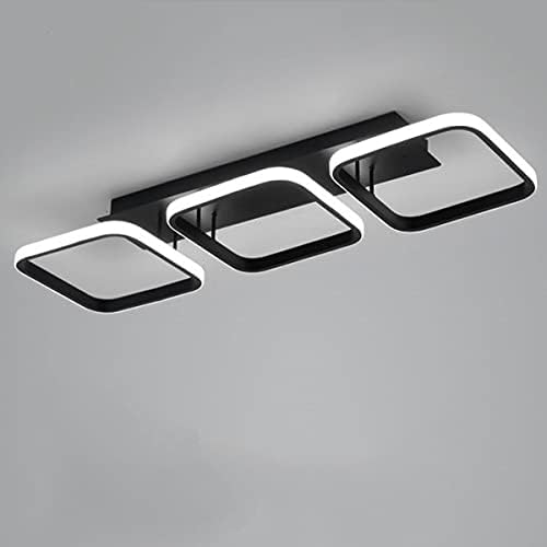 EIDISUNY Ceiling Light 3 Rectangles LED Latest Personality Simple Black Modern Led Ceiling Light for Hallway Entrance Office Bedroom Kitchen Living Room Aisle 33W Cool White Light 6000K (Black)