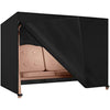 Dokon 4 Seater Garden Swing Covers Waterproof Heavy Duty Oxford Fabric Outdoor Swinging Chair Cover Windproof Anti-UV Patio Garden Hammock Cover with Zips (250x150x160cm) - Black