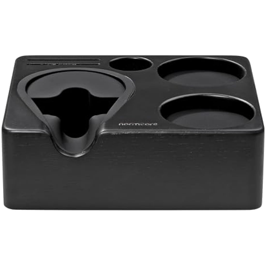 Normcore Compact Tamping Station - Espresso Black Tamper Station Base - Genuine American Black OAK Tamper Holder - Wooden Coffee Portafilters Stand Base For 54 /58mm Espresso Machine Accessories