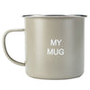 New Pale Olive Green Home Sweet Home Enamelled Vintage Retro Tin My Mug Kitchen