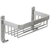 Croydex Aluminium Large Basket - Bathroom Storage Solution, Wall-Mounted Shower Caddy with Hooks, Chrome Bathroom Accessory, Rust-Free, Includes Wall Plugs & Screws, 5kg Load