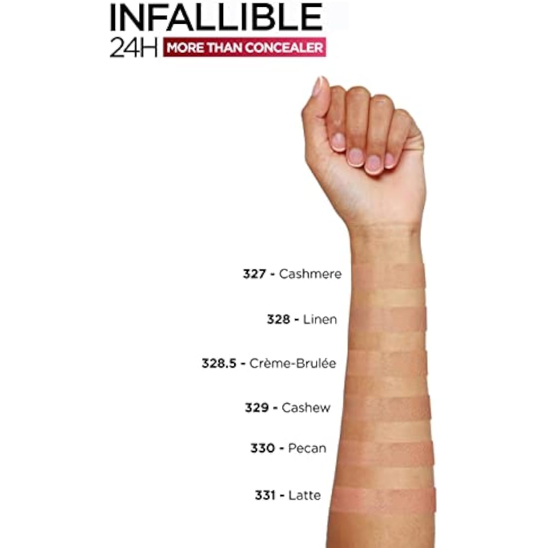 L'Oréal Paris Infallible 24H More Than Concealer, Full-coverage, Longwear and Matte Finish, 328 Linen