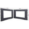 QUICK STAR 2 Side Panels with PE Window 300x197cm Anthracite for Gazebo 3x3m