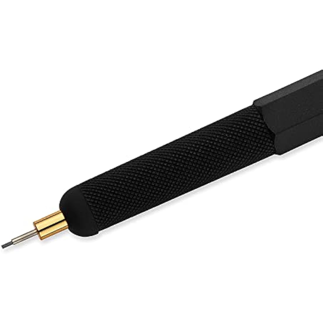 rOtring 800+ Mechanical Pencil and Touchscreen Stylus | Twist-to-Retract HB 0.5 mm Propelling Pencil | Black Metal Barrel