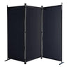 Paravent 170 x 165 cm Fabric Room Devider Garden 3-Part Patrition Wall Foldable Balcony Privacy Screen Black