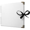 Bstorify Square Scrapbook Photo Albums 50 Pages (28 x 22 cm) White Thick Paper, Hardcover, Metal Corners, Ribbon Closure - Ideal for Your Scrapbooking Albums, Art & Craft Projects (White, 28 x 22 Cm)